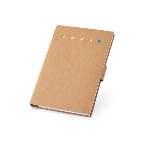 COOPER II. Notepad lipicios colorat cu 6 seturi - Natural