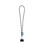 GOSPORT. SET Lanyard TUBE Long (&Oslash; 7 mm) med 9 mm avtryckarkarbinhake och mobiltelefonh&aring;llare - Svart/Gr&aring;