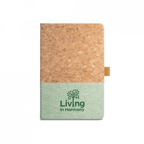 KLEE II. Bloc-notes A5 en li&egrave;ge et lin avec pages lign&eacute;es - Vert clair