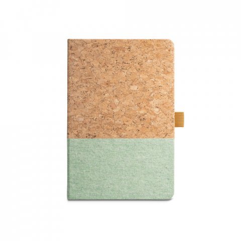 KLEE II. Bloc-notes A5 en li&egrave;ge et lin avec pages lign&eacute;es - Vert clair