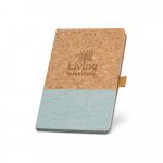 KLEE II. Bloc-notes A5 en li&egrave;ge et lin avec pages lign&eacute;es - Bleu clair