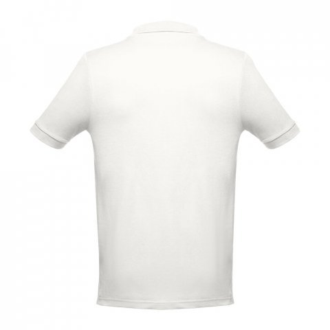 THC ADAM II. Polo para homem de manga curta em algod&atilde;o - Branco pastel