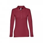 THC BERN WOMEN II. Women's long sleeve polo shirt - Burgundy