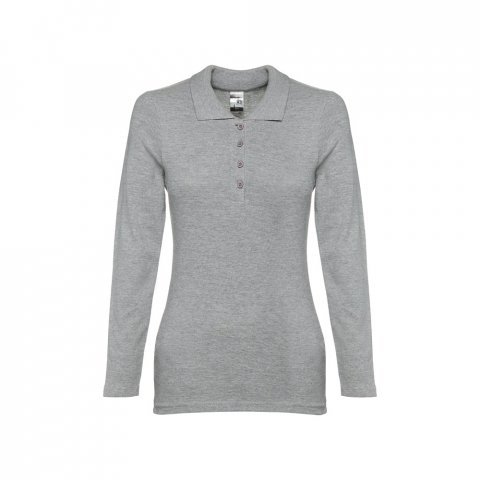 THC BERN WOMEN II. Women's long sleeve polo shirt - Heather light grey