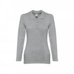 THC BERN WOMEN II. Women's long sleeve polo shirt - Heather light grey