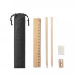 POCKETY. Writing set supplied in a non-woven pouch - Natural