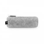 NOMAD. Multi-purpose case in recycled felt (100% rPET) with ruler, pencils, rubber and sharpener - Light grey