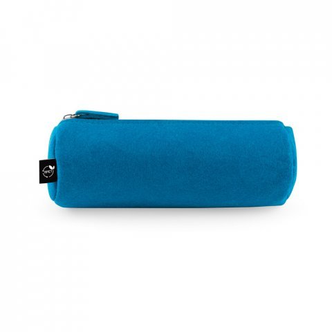 NOMAD. Multi-purpose case in recycled felt (100% rPET) with ruler, pencils, rubber and sharpener - Light blue
