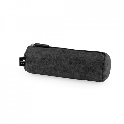 NOMAD. Multi-purpose case in recycled felt (100% rPET) with ruler, pencils, rubber and sharpener - Dark grey
