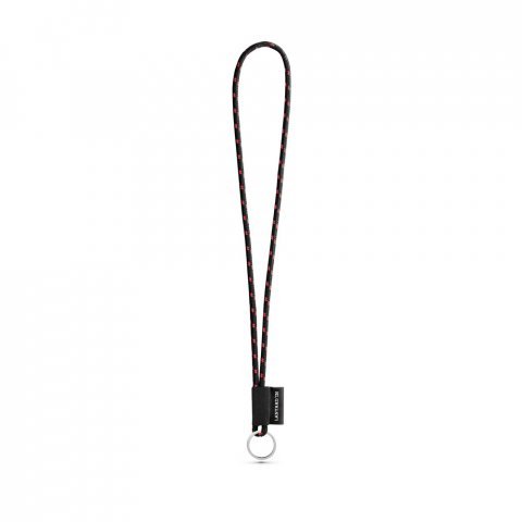 SET Lanyard NAUTIC Long (&Oslash; 5 mm) with ring &Oslash; 32 mm - Black/Red