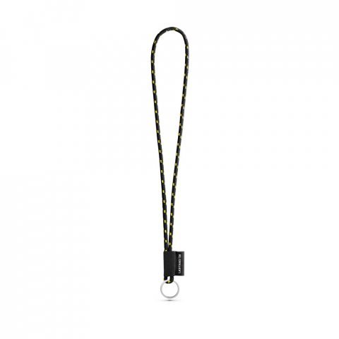 SET Lanyard NAUTIC Long (&Oslash; 5 mm) with ring &Oslash; 32 mm - Black/Yellow