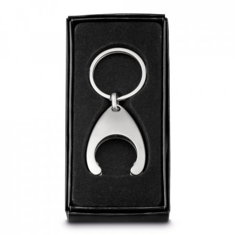 23087. Keyring - Satin silver