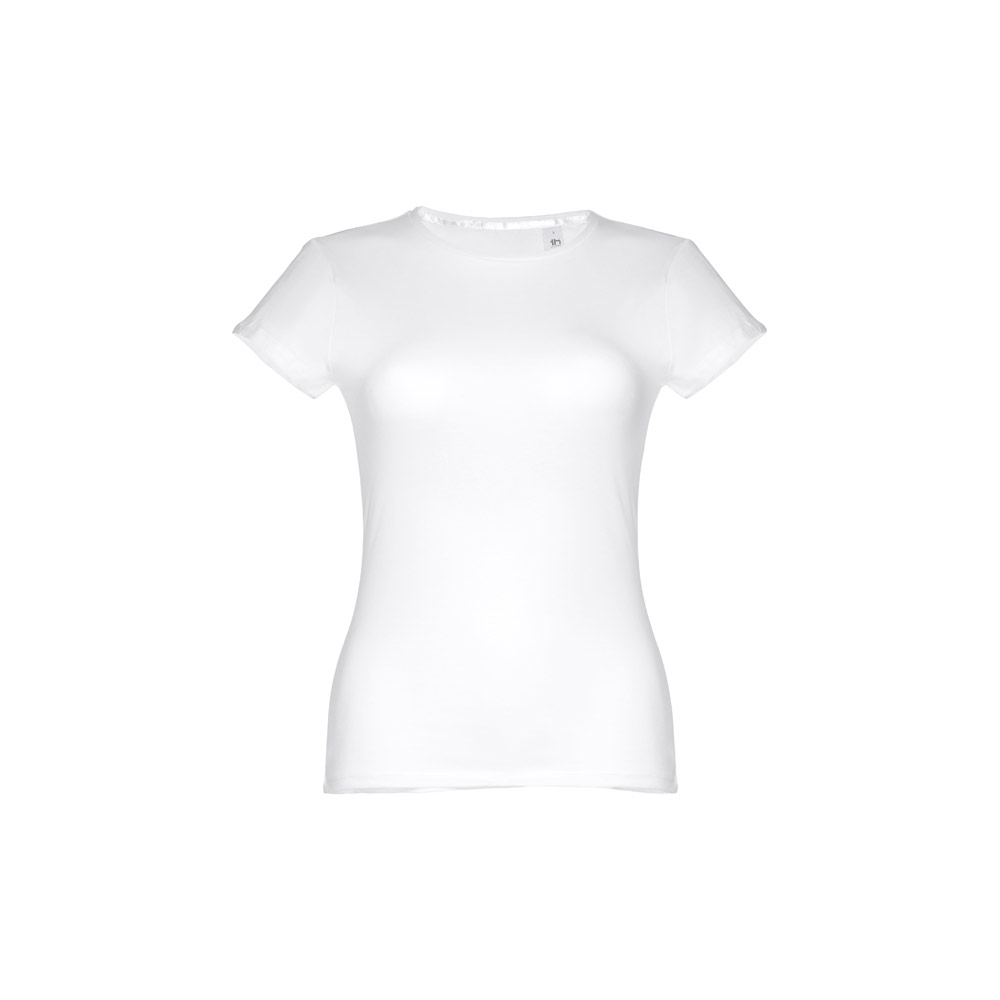 THC SOFIA WH. T-shirt sfiancata da donna in cotone. colore bianco