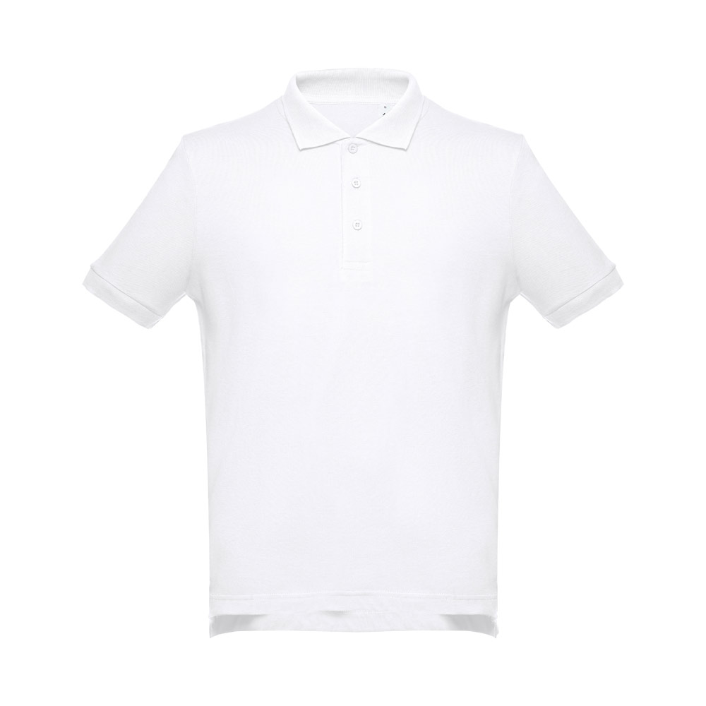 THC ADAM WH. Polo da uomo in cotone a maniche corte. colore bianco