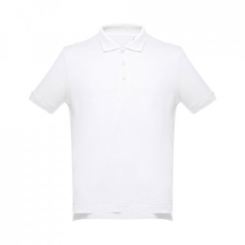 THC ADAM WH. Polo &agrave; manches courtes en coton pour hommes. Couleur blanche - Blanc