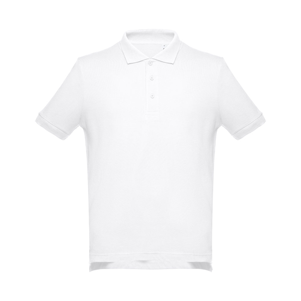 THC ADAM WH. Polo da uomo in cotone a maniche corte. colore bianco