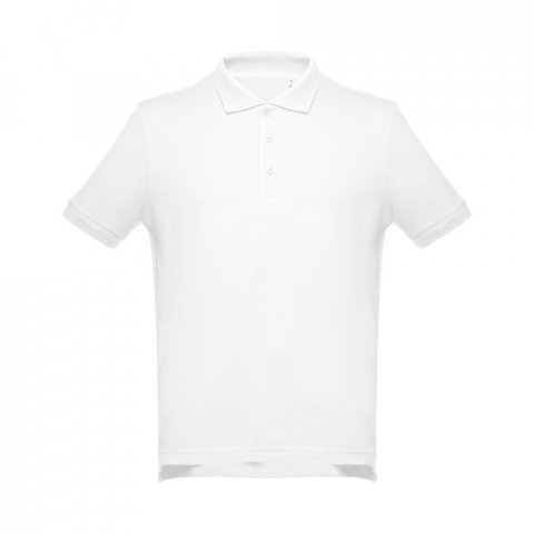 THC ADAM WH. Polo &agrave; manches courtes en coton pour hommes. Couleur blanche - Blanc
