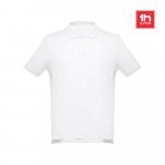 THC ADAM WH. Polo &agrave; manches courtes en coton pour hommes. Couleur blanche