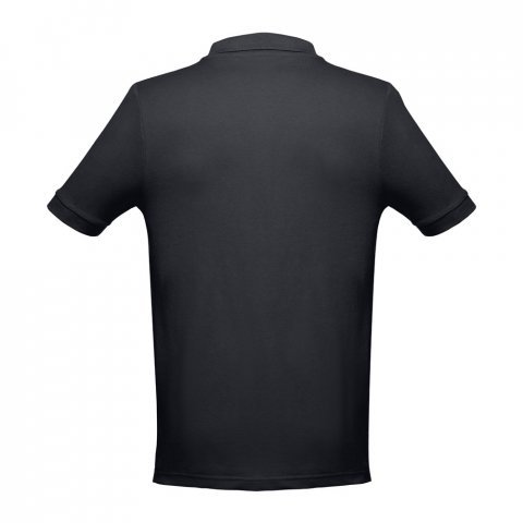 THC ADAM. Men's short-sleeved cotton polo shirt - Black