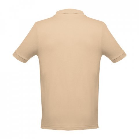 THC ADAM. Men's short-sleeved cotton polo shirt - Light brown