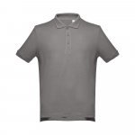 THC ADAM. Men's short-sleeved cotton polo shirt - Grey