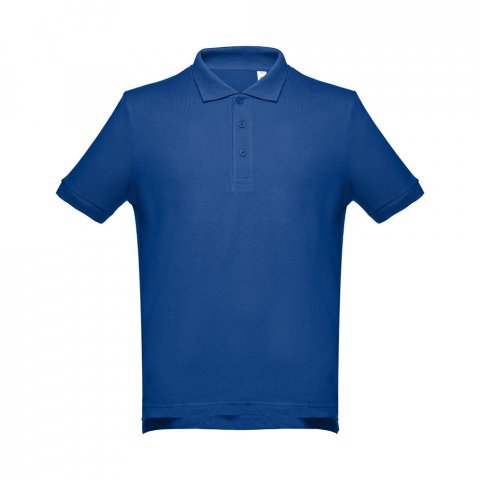 THC ADAM. Men's short-sleeved cotton polo shirt - Royal blue