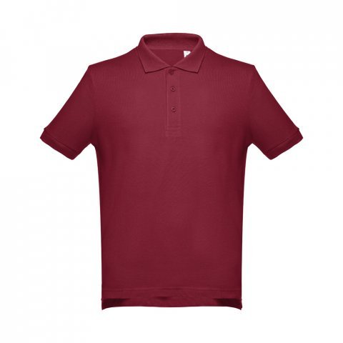 THC ADAM. Men's short-sleeved cotton polo shirt - Burgundy