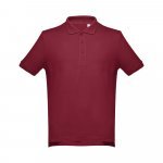 THC ADAM. Men's short-sleeved cotton polo shirt - Burgundy