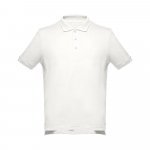 THC ADAM. Men's short-sleeved cotton polo shirt - Pastel white