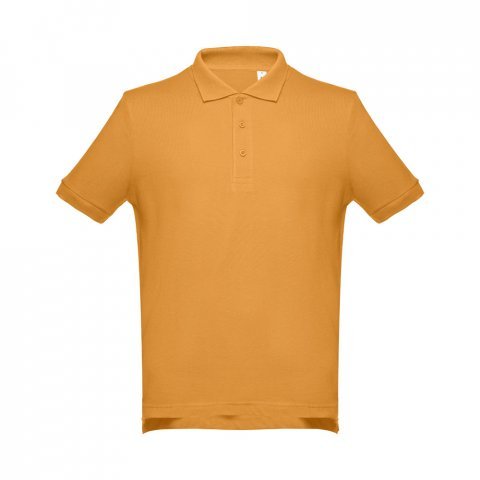 THC ADAM. Men's short-sleeved cotton polo shirt - Dark yellow