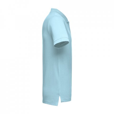 THC ADAM. Men's short-sleeved cotton polo shirt - Light blue