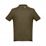 THC ADAM. Men's short-sleeved cotton polo shirt - Army green