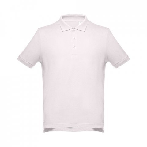 THC ADAM. Men's short-sleeved cotton polo shirt - Pastel pink