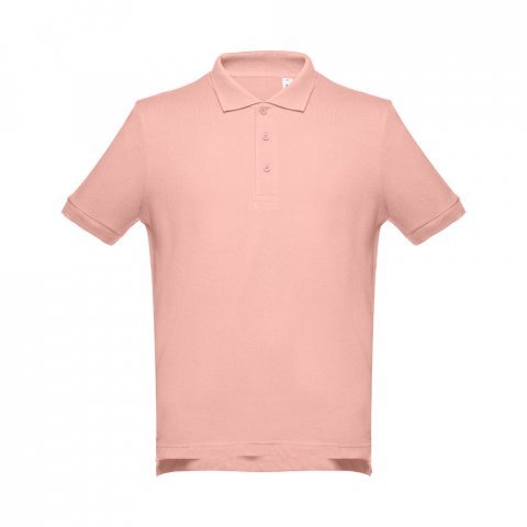 THC ADAM. Men's short-sleeved cotton polo shirt - Salmon