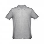 THC ADAM. Men's short-sleeved cotton polo shirt - Heather light grey