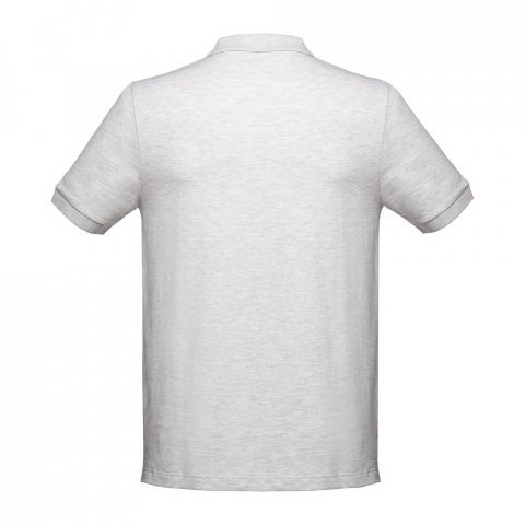 THC ADAM. Men's short-sleeved cotton polo shirt - Melange white