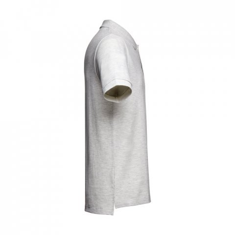THC ADAM. Men's short-sleeved cotton polo shirt - Melange white