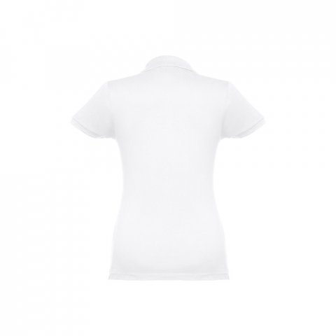 THC EVE WH. Short-sleeved fitted polo for women in 100% cotton - White