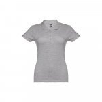 THC EVE. Damen Poloshirt - Hellgrau melliert