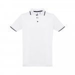 THC ROME WH. Polo en coton bicolore pour homme. Couleur blanche - Blanc
