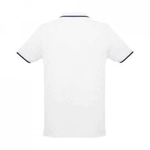 THC ROME WH. Polo en coton bicolore pour homme. Couleur blanche - Blanc