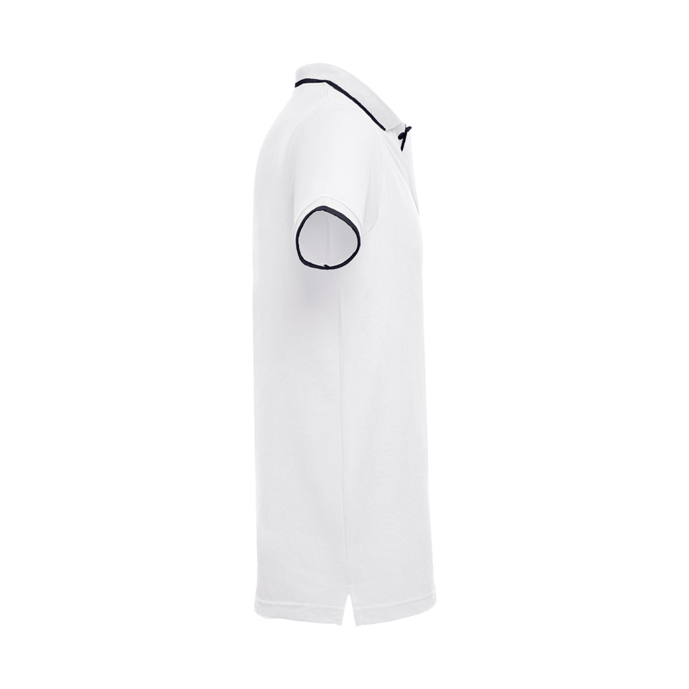 THC ROME WH. Polo da uomo in cotone bicolore. colore bianco