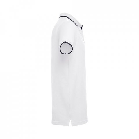 THC ROME WH. Polo en coton bicolore pour homme. Couleur blanche - Blanc