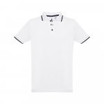 THC ROME WH. Polo en coton bicolore pour homme. Couleur blanche - Blanc
