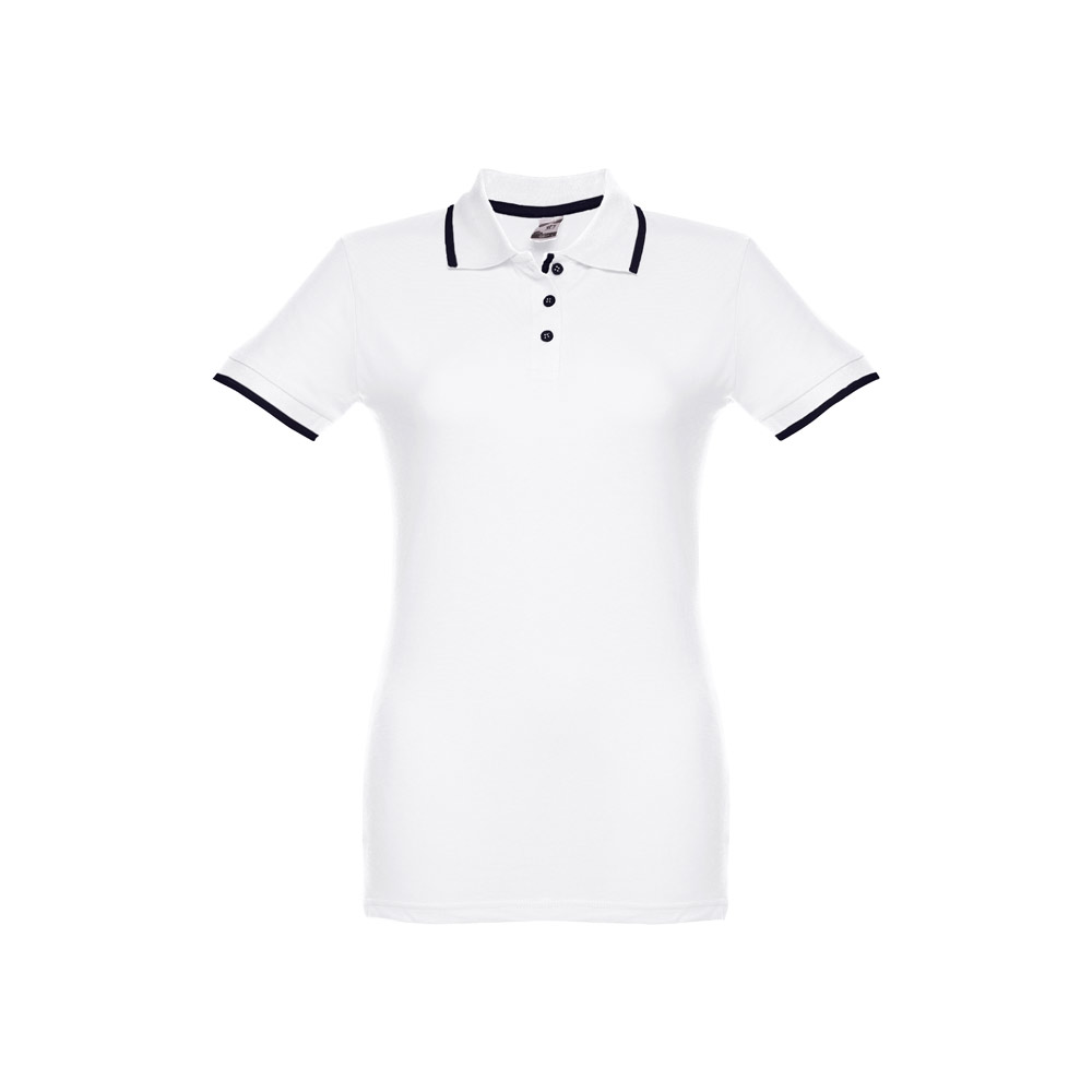 THC ROME WOMEN WH. Polo da donna in cotone bicolore