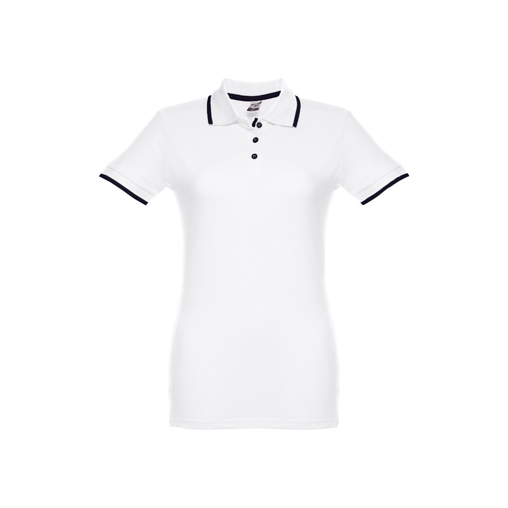 THC ROME WOMEN WH. Polo da donna in cotone bicolore