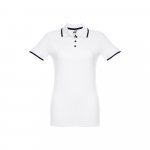 THC ROME WOMEN WH. Zweifarbiges Baumwoll-Poloshirt f&uuml;r Damen - Wei&szlig;