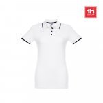 THC ROME WOMEN WH. Zweifarbiges Baumwoll-Poloshirt f&uuml;r Damen