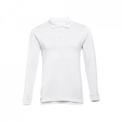THC BERN WH. Langarm-Poloshirt aus Baumwolle f&uuml;r Herren - Wei&szlig;