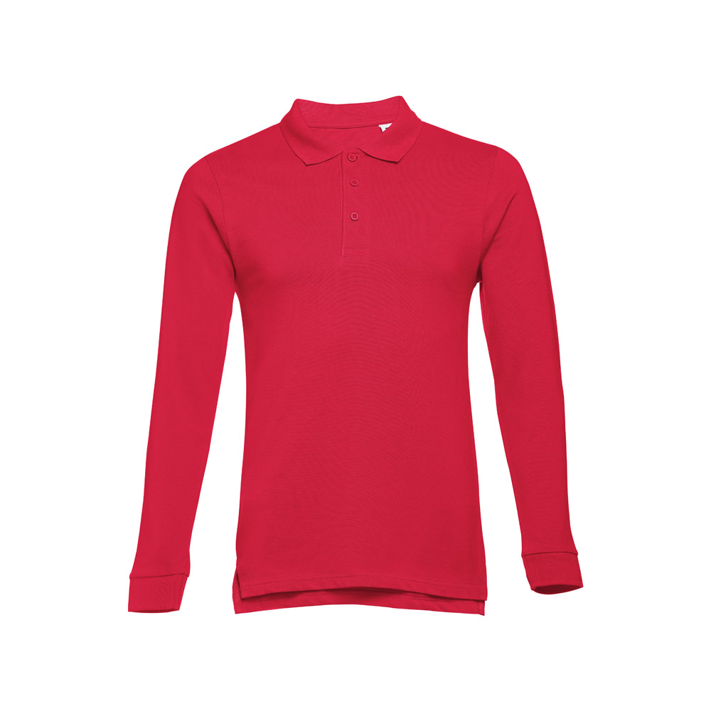 THC BERN. Polo da uomo a maniche lunghe in cotone cardato